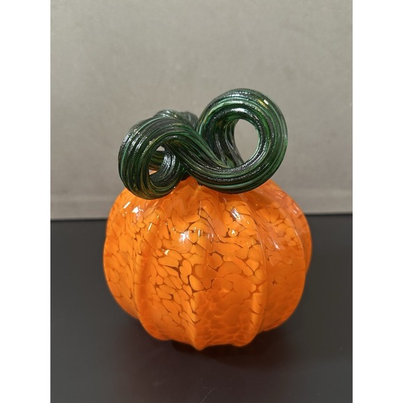 Unmarked Other - Hand Blown Art Glass Pumpkin
